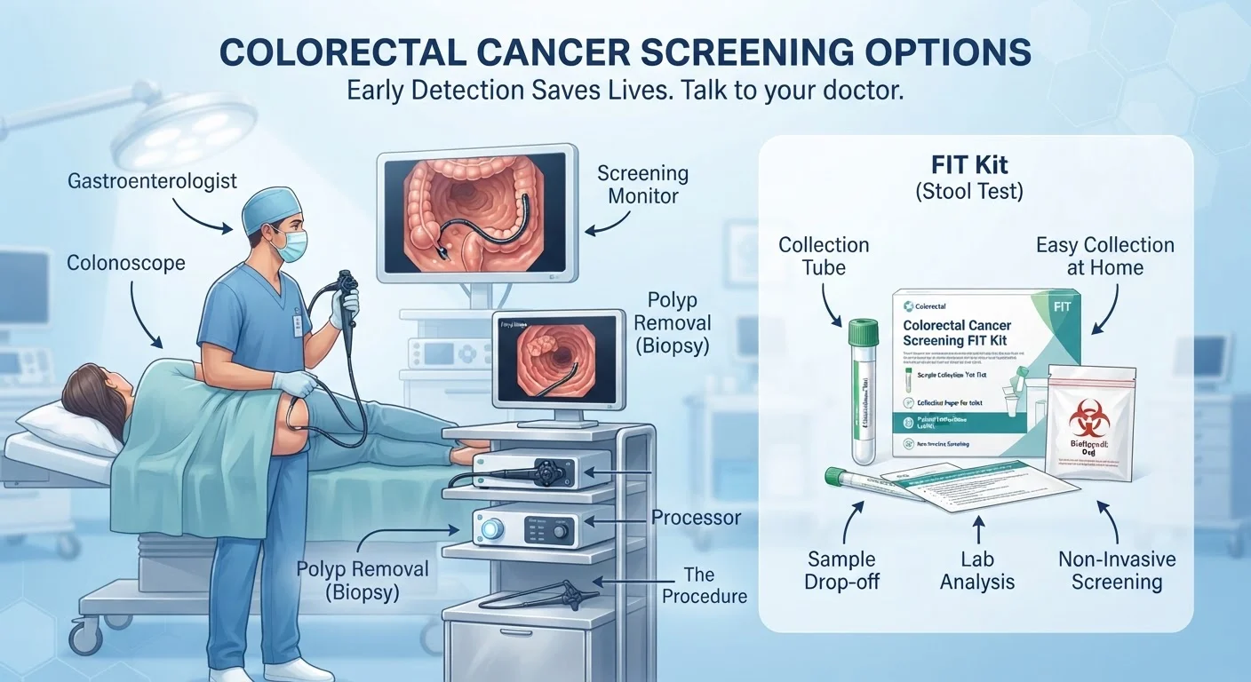 Colorectal Cancer Screening: Colonoscopy, Stool Tests, and Other Options Compared